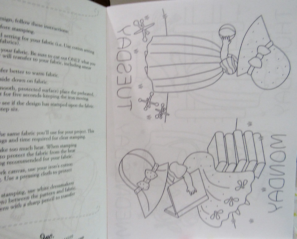 Aunt Marthas SUNBONNET DAYS 407 Embroidery Transfer Pattern Book Sue Day of Week - Image 2 of 4