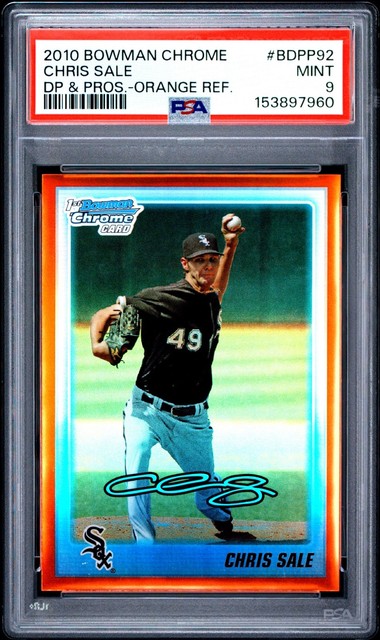 2010 Bowman Chrome BDPP92 Chris Sale Orange Refractor RC PSA 9 POP 1