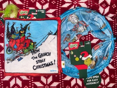 The Grinch Cat Crinkle Book And Cat Tunnel Set NEW! 