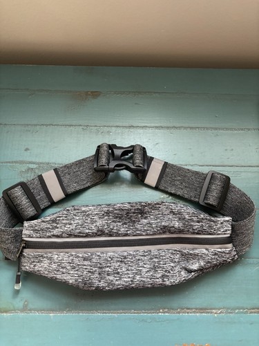 SPIbelt Running Belt Funny Pack Gray/Black Adjustable Strap