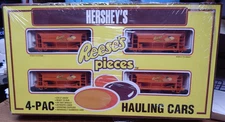 K-LINE REESE'S PIECES 4 PACK HAULING ORE HOPPER CARS NEW IN SEALED BOX