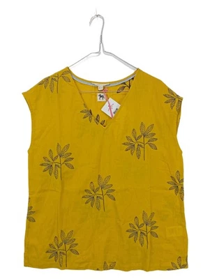 White Stuff Top Femme Jaune Été Coton Floral Sans Manches (EU 40, INT L) - Photo 1/4