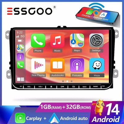 9'' Car Stereo Radio Carplay Android 14 GPS Navi RDS For VW GOLF 5 6 Touran Polo
