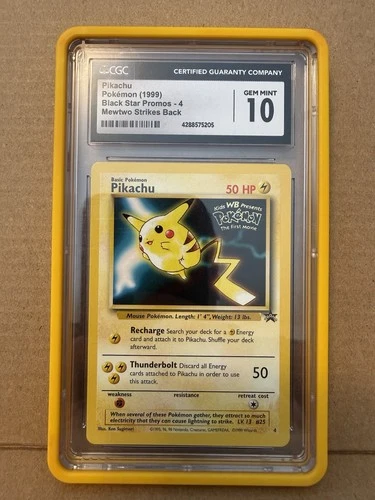 Pikachu Mewtwo Strikes Back Black Star Promo 4 CGC 10 Pokemon TCG w/ Guard