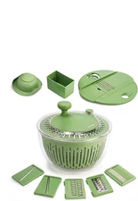 SUSTEAS Salad Spinner Dryer and Grater 2 in 1 Vegetables Wash Bowl 4.25 Qt