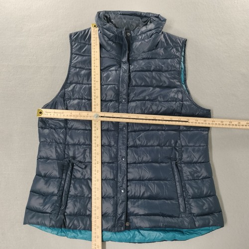 Gap blu navy full zip puffer gilet isolato smanicato giacca donna taglia L - Foto 6 di 8