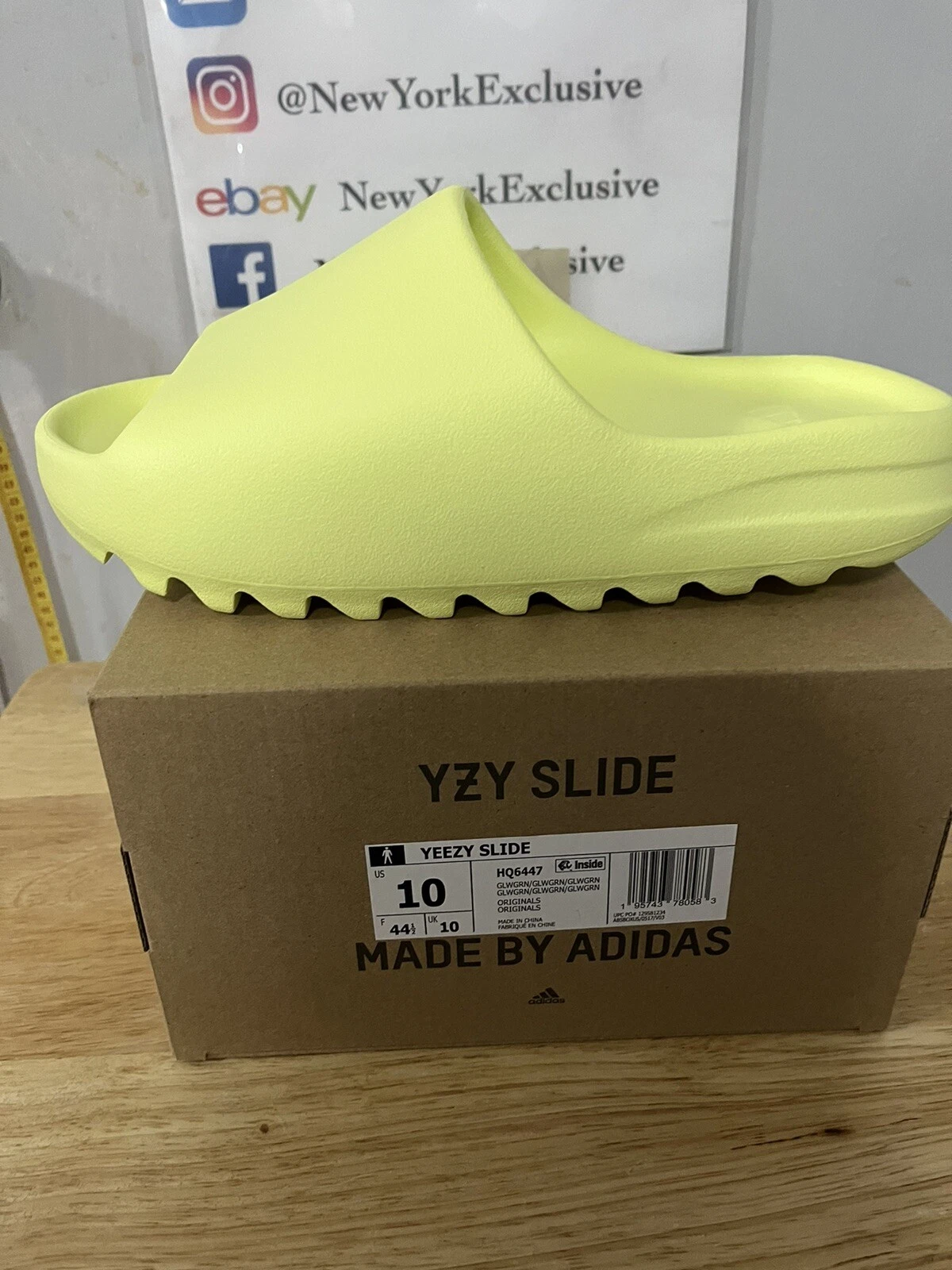 Adidas yeezy slides verde brillante lato 10