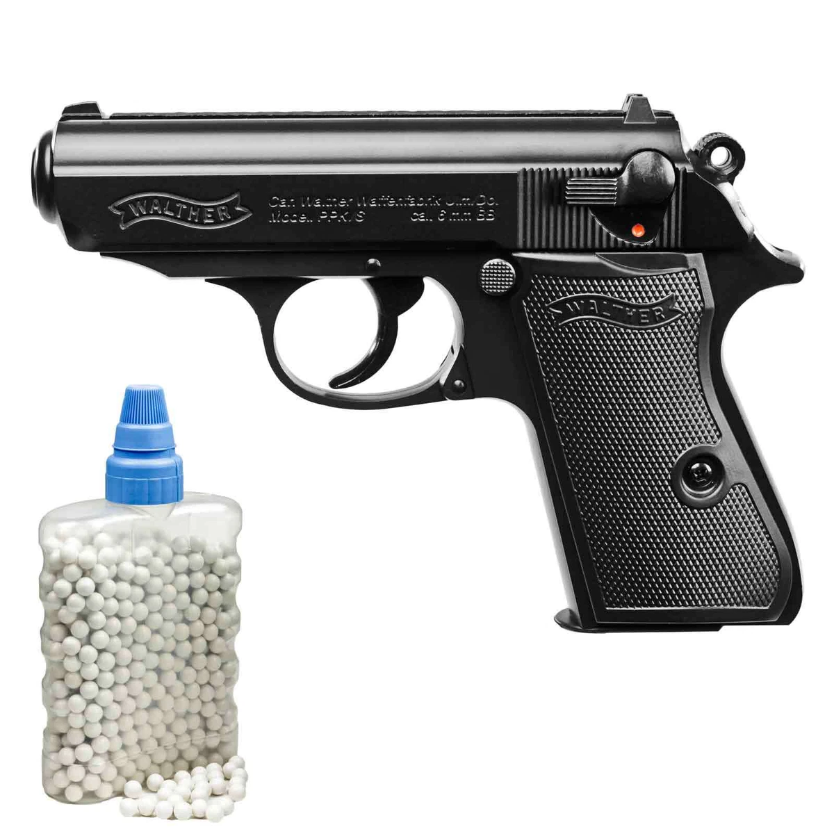 SET Walther PPK/S Metallschlitten Softair-Pistole 6 mm BB < 0,5 J 