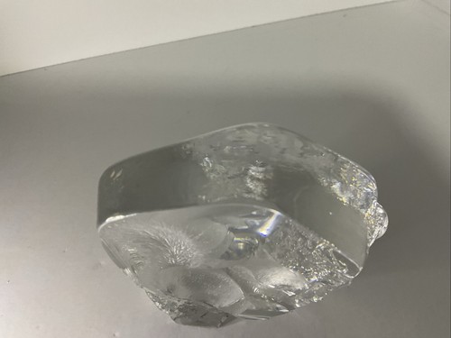 Swedish Crystal Squirrel Tree Glass Paper Weight Mats Jonasson Signature Signed - Picture 5 of 8
