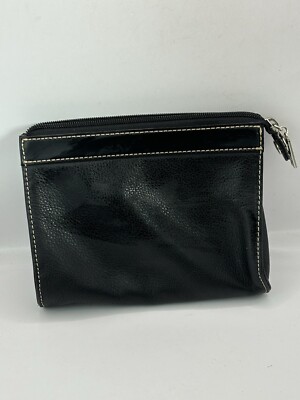 Maxx New York  Black Leather 5.5'' x 7'' Pocketbook Wallet Clutch