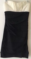 Body Central Strapless Cocktail Party Dress Black / Cream Size S Gift Holiday