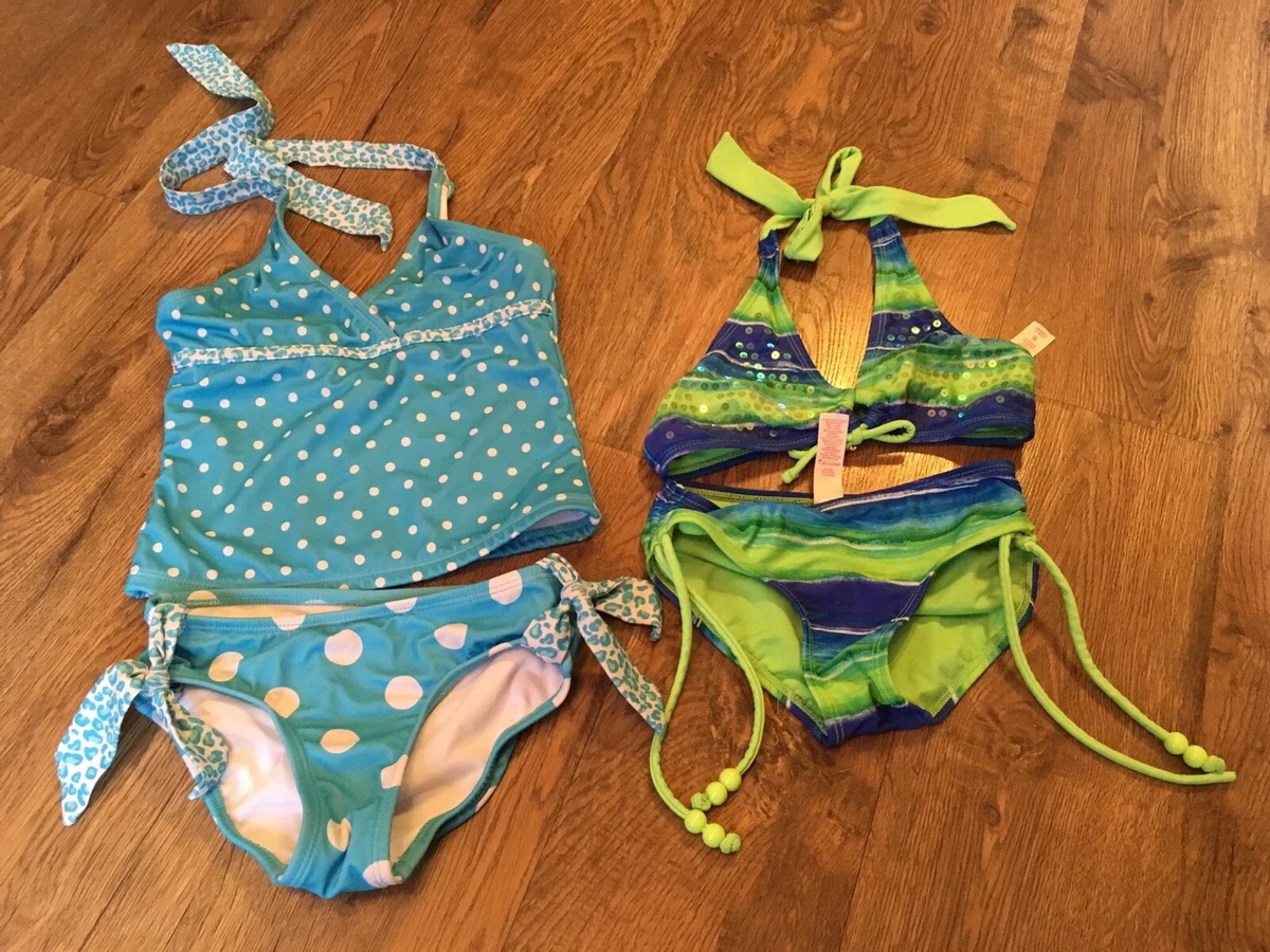 Girls Size 6 Justice Brand Bathing Swim Suits Bikini Tankini