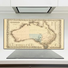 Bild Alte Karte von Australien Vintage Küchenrückwand Spritzschutz Glas 120x60