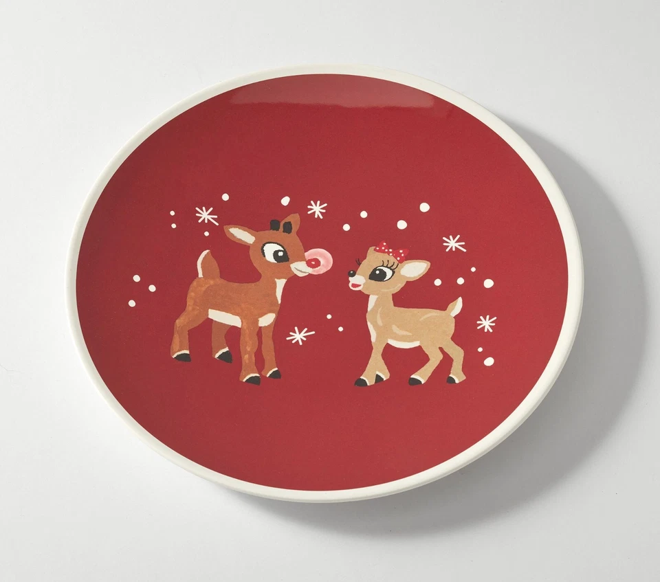 Disney Pottery Barn Rudolph holiday Christmas Santa PLATE + CUP party Kid SET 8 - Image 4 of 4