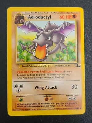 Aerodactyl 16/62 Rare Pokemon Card Fossil Set 1999 WOTC LP | eBay