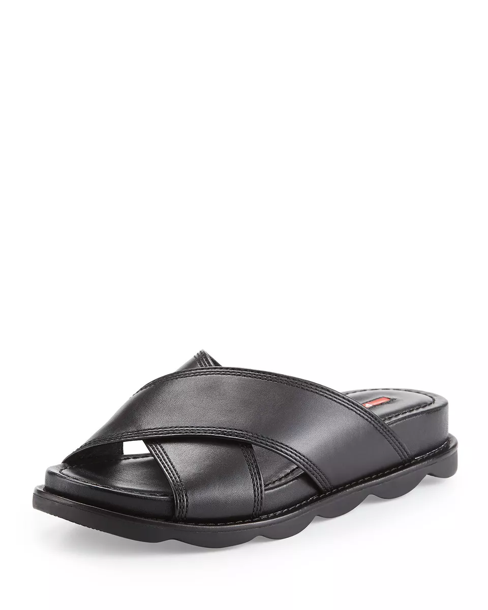 Prada leather slides deals