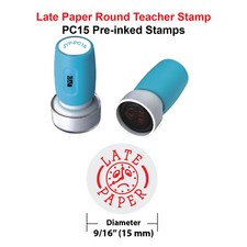 Late Paper - PC15 Pre-Inked Rubber Teacher Stamp