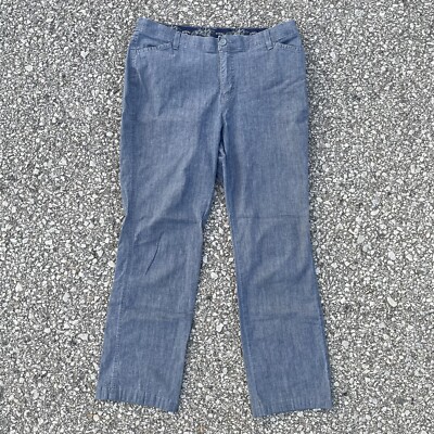 Riders by Lee Pants Womens 14 M Blue Heathered Chino Stretch Waistband  34x28