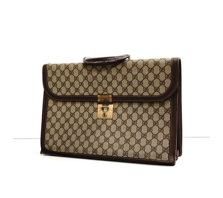 Authentic Gucci Vintage GG Monogram Briefcase Business Bag Authentic Gucci Vintage GG Monogram Briefcase Business Bag