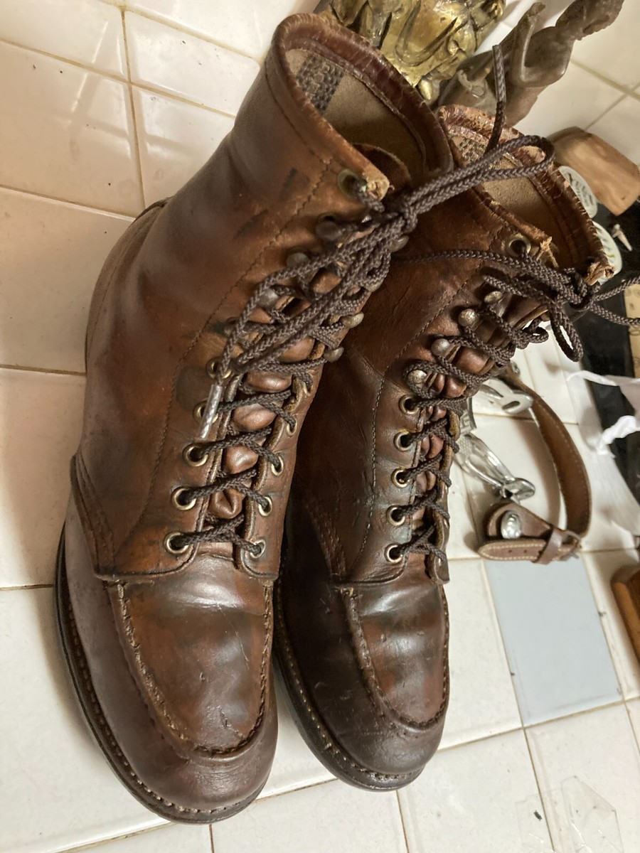 Red Wing AMERICAN Vintage BROWN LEATHER LACE UP WORK CHORE  display picture 1