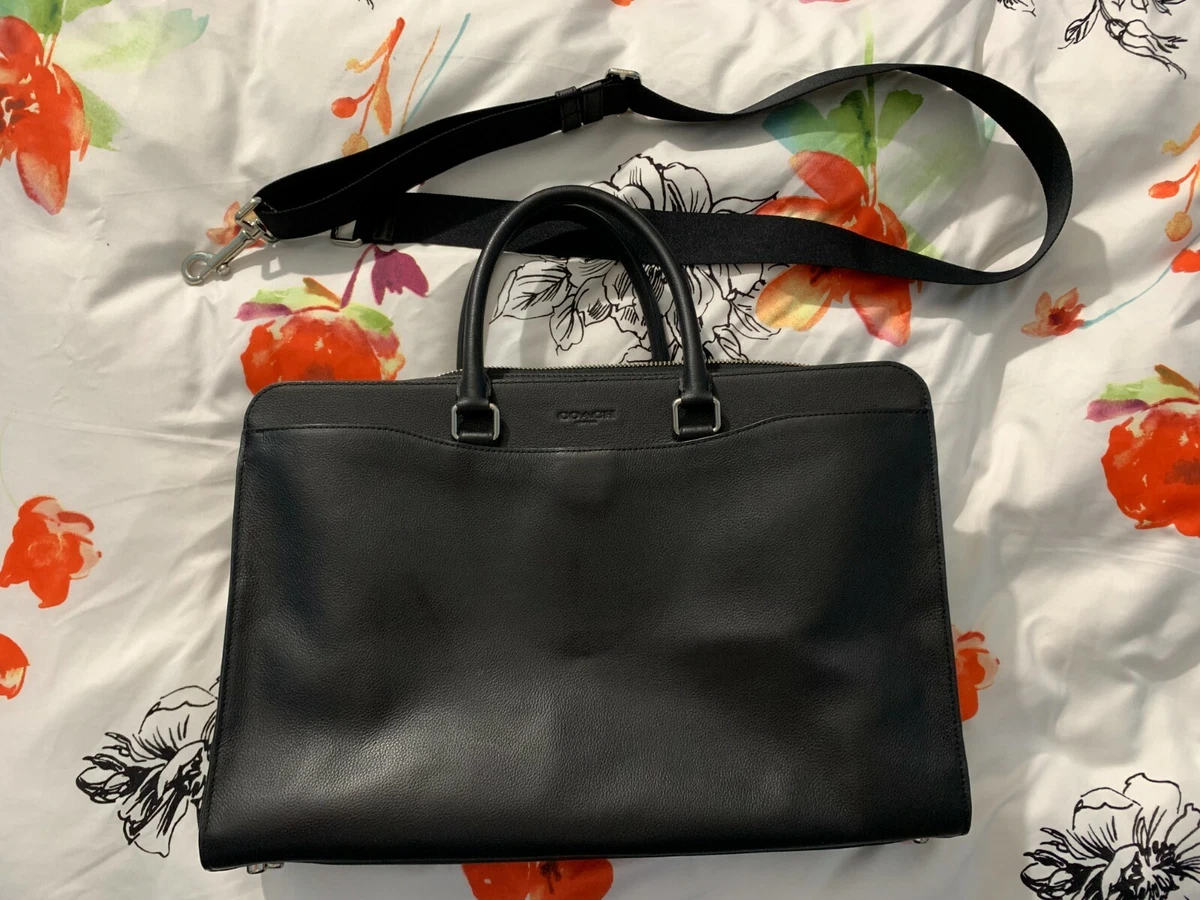 Coach black cheap leather messenger bag
