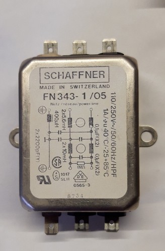 Schaffner Entstörfilter Endstörfilter Netzfilter FN343-1/05 110/250 V 50/60 Hz - 第 2/3 張圖片
