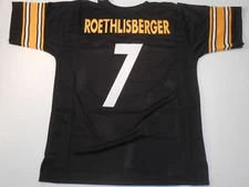 UNSIGNED CUSTOM Sewn Stitched Ben Roethlisberger Black Jersey - M, L, XL, 2XL