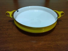 Vintage 1960 DANSK DESIGNS France IHQ Enamel 10” Paella Pan Kobenstyle - YELLOW
