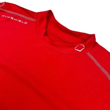 EvoShield Men's Mock Neck Base Layer Pullover Shirt Red • XL