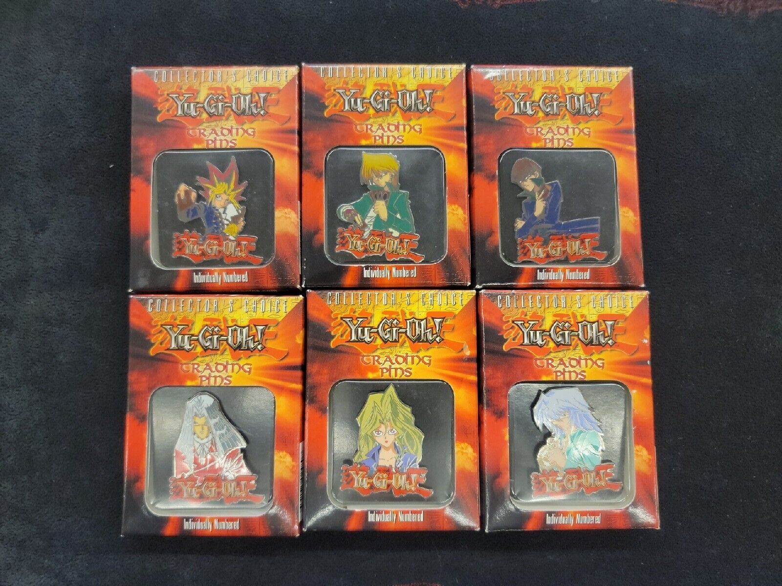 Yugioh Trading Pins Set Of 6 Yugi, Joey, Seto Kaiba, Pegasus, Mai, Yami Bakura