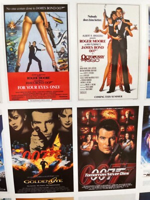 James Bond 007 All films on 1 Poster ready to frame A5-A0 - 190gsm