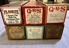 Lot of 6 Vintage QRS Playrite Christmas Piano Rolls