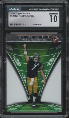 2004 Topps Pristine #53 Ben Roethlisberger /499 RC Rookie Gem Mint CGC 10