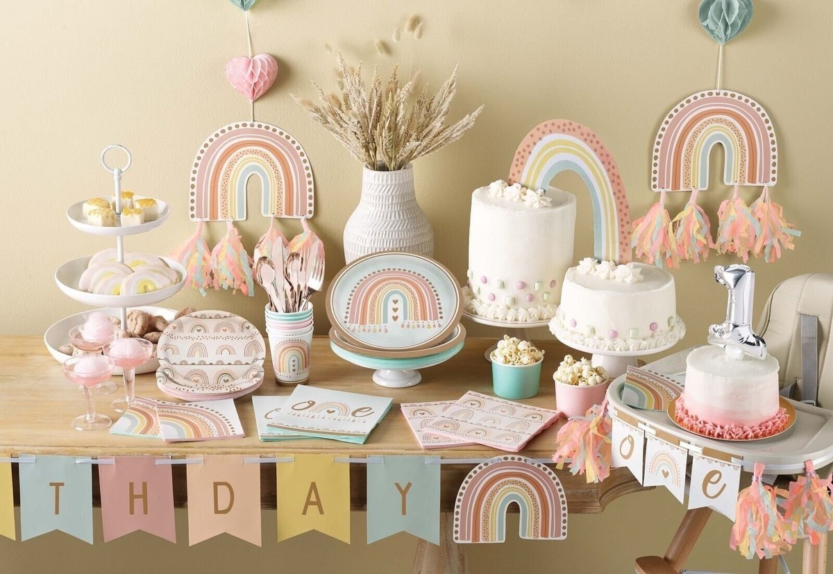 Boho Baby Shower Cake Table Boho Rainbow Baby Shower Birthday