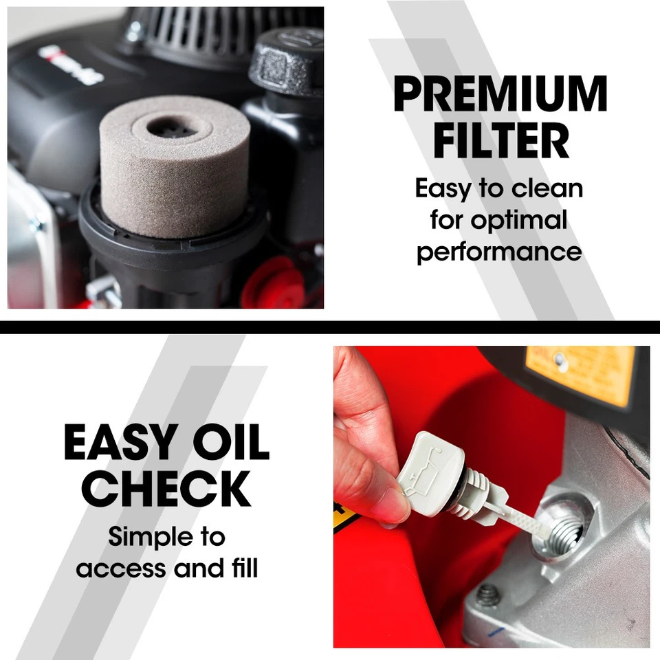 Baumr-AG Lawn Mower 16" Petrol Powered Hand Push Engine Lawnmower Catch 4 Stroke - image 4 of 4