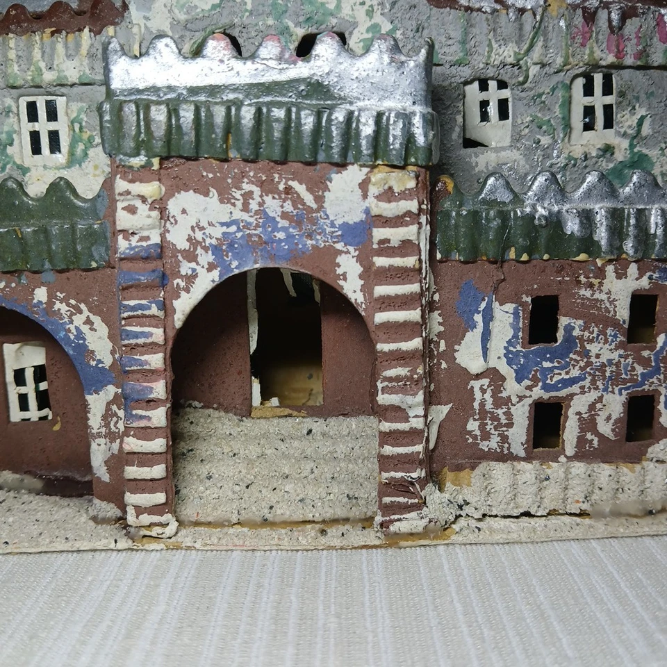 Vintage Christmas Village Paper Cardboard Putz House BLACK CASTLE Japan 1930's - Image 3 of 4