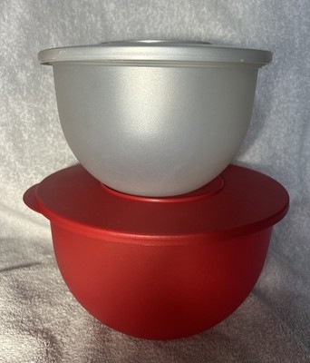 Tupperware Impressions  2.5 L Bowl #3093B  And 4.3L #3091B With Lids