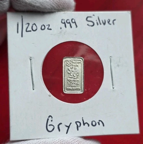 Bullion Bank GRYPHON - 1/20 Troy Oz .999 Fine Silver Fractional Bar Ingot
