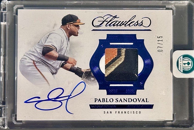 2025 Panini Flawless On Card Patch Auto Pablo Sandoval /15