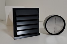 Energiespar Edelstahl Mauerkasten Ø150 zwei Rückstauklappen anthrazit RAL 7016