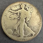 1938-D Walking Liberty Half Dollar 50c - Very Good VG
