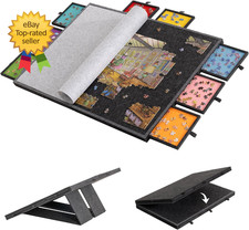 2000 Piece Tilting  Foldable Puzzle Board with 8 Colored Drawers  Cover