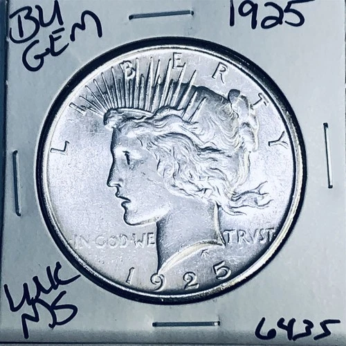 1925 P BU GEM PEACE SILVER DOLLAR UNC MS+++ U.S. MINT RARE COIN 6435