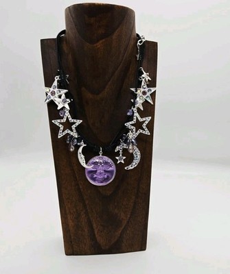 KIRKS FOLLY Venus Seaview Moon Stella Luna Necklace Sterling Silvertone/Twilight
