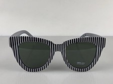 Retro Stylish Oversized Cat Eye Striped Black White Women's Sunglasses 100 UV