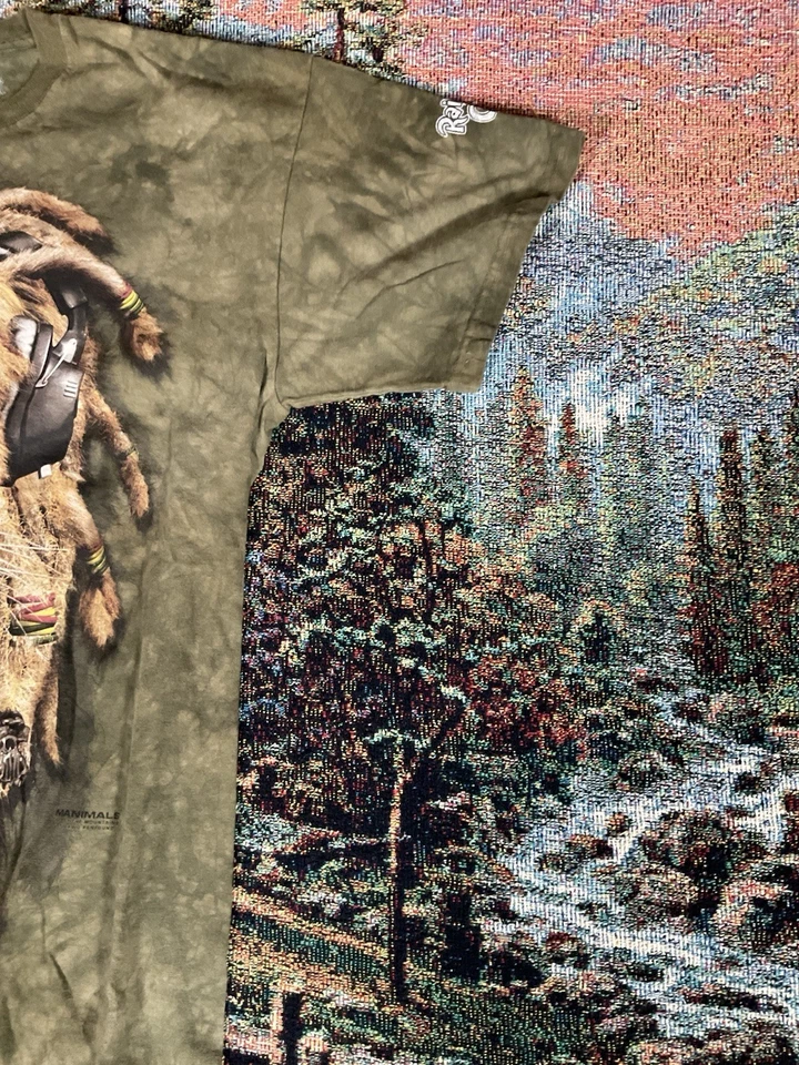 Rainforest Cafe Lion Dreadlocks Graphic Print T Shirt Mens L Tie Dye Y2K VTG - Image 4 of 4