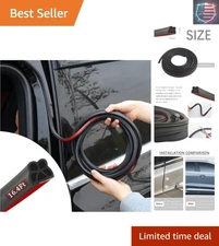 16.4Ft B-Shape Double Layer Rubber Seal Strip - Waterproof Car Door Protection