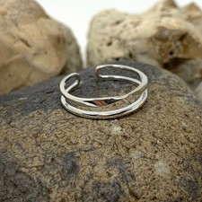 Twisted Dual Band Ring - Dainty 925 Sterling Silver Ring RB010