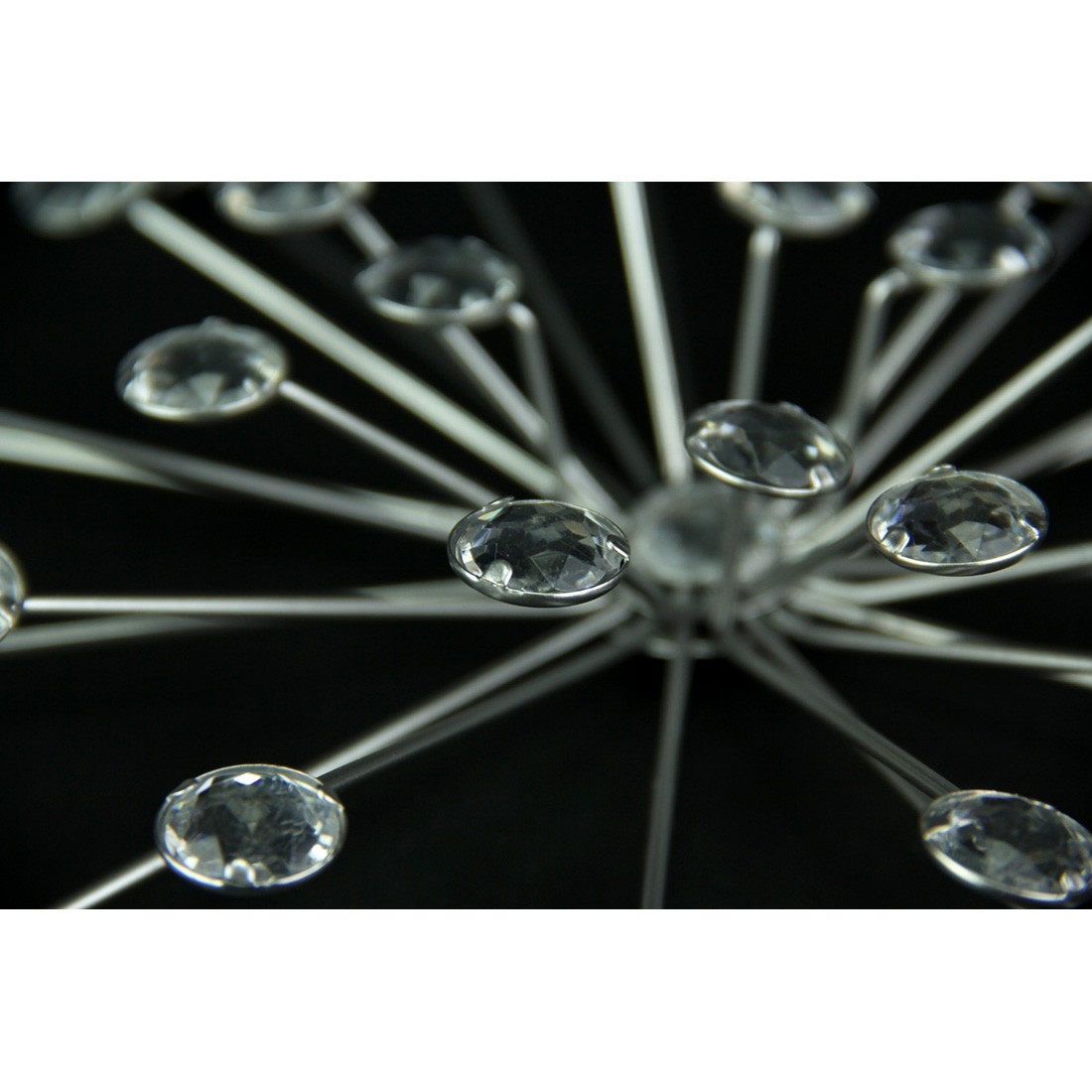 3 Silver Starburst Jeweled Metal Decorative Wall Art Hanging Rhinestone Crystal