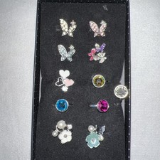 10 Paparazzi Starlet Shimmer Rings for Kids. Cute Rhinestone Shapes. New in Box